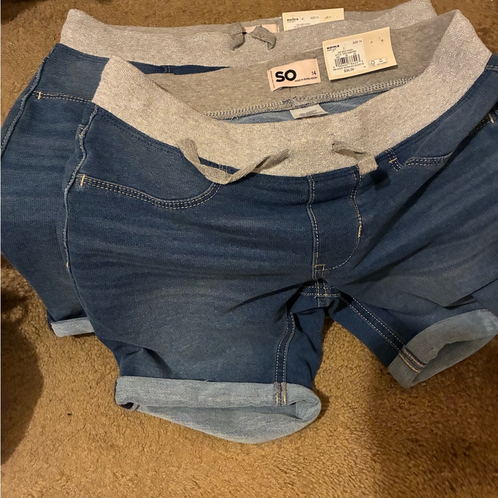 SO brand Mid rise Rib waist Big Girls Bermuda Shorts - Picture 2 of 6